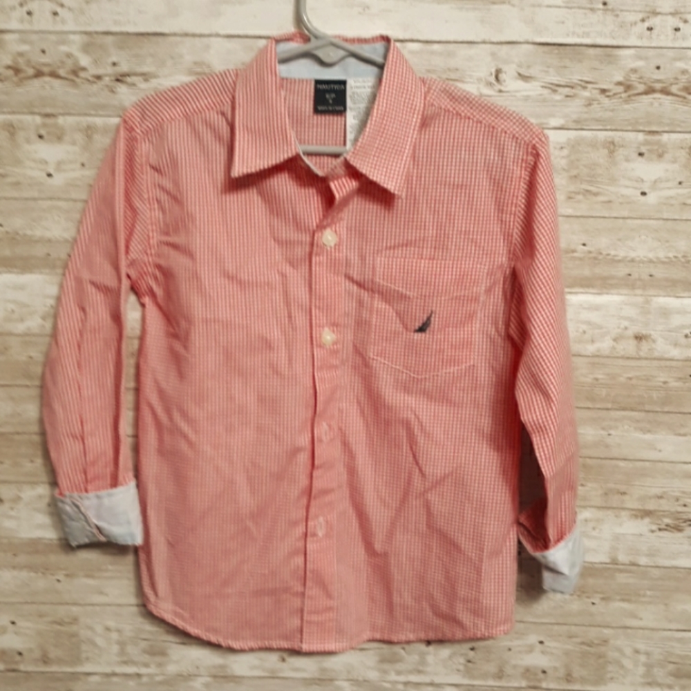 Nautica boys size S/P 4 button down shirt